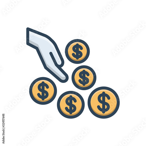Color illustration icon for generous 