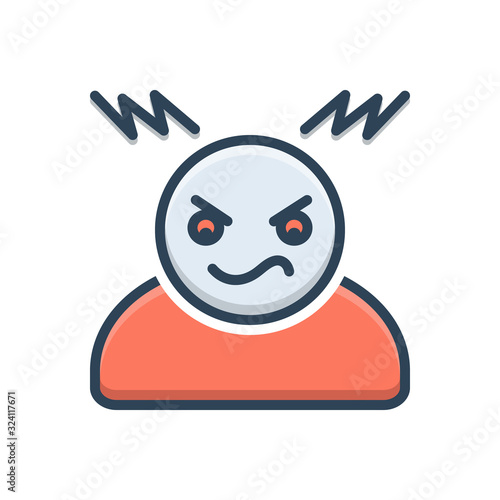 Color illustration icon for hot