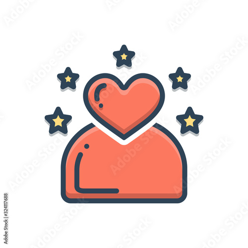 Color illustration icon for humble