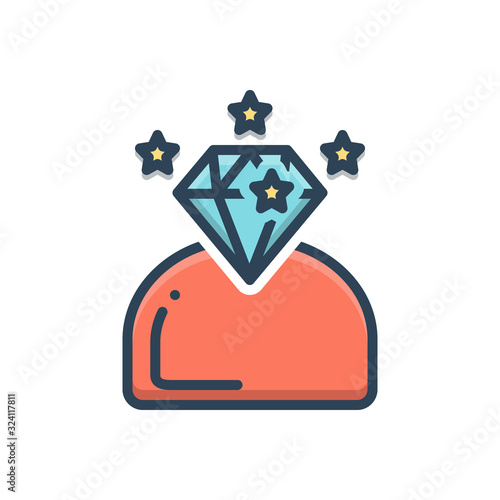 Color illustration icon for brilliant