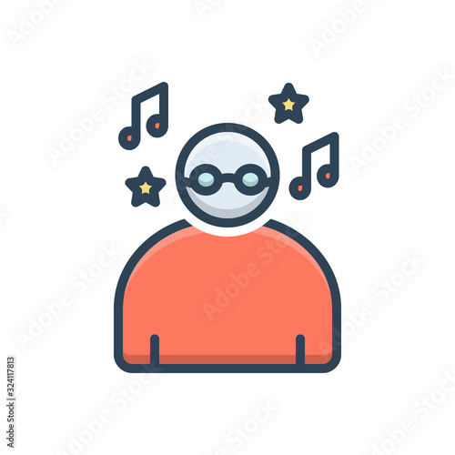 Color illustration icon for carefree 