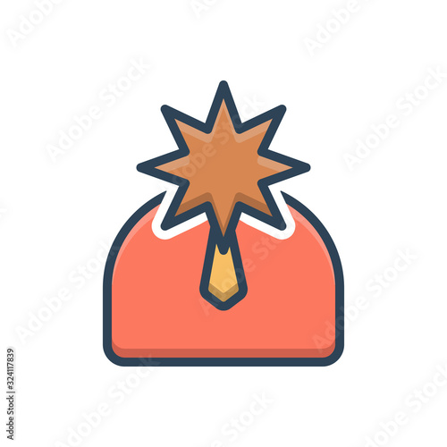 Color illustration icon for celebrity 