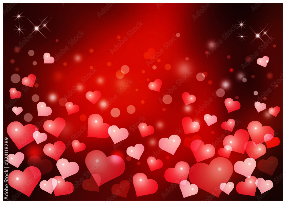Obraz premium ハート_レッド背景