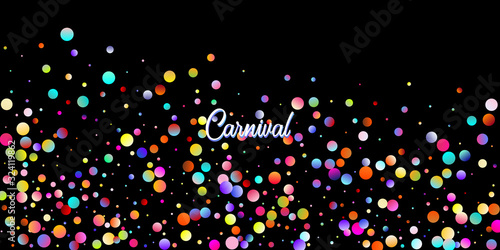Carnival Confetti Explosion Vector Background. Falling Color Tinsel, Fiesta Celebration Design. 