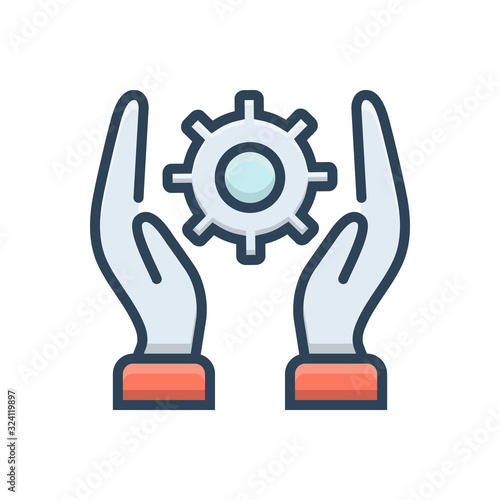 Color illustration icon for practical earthly