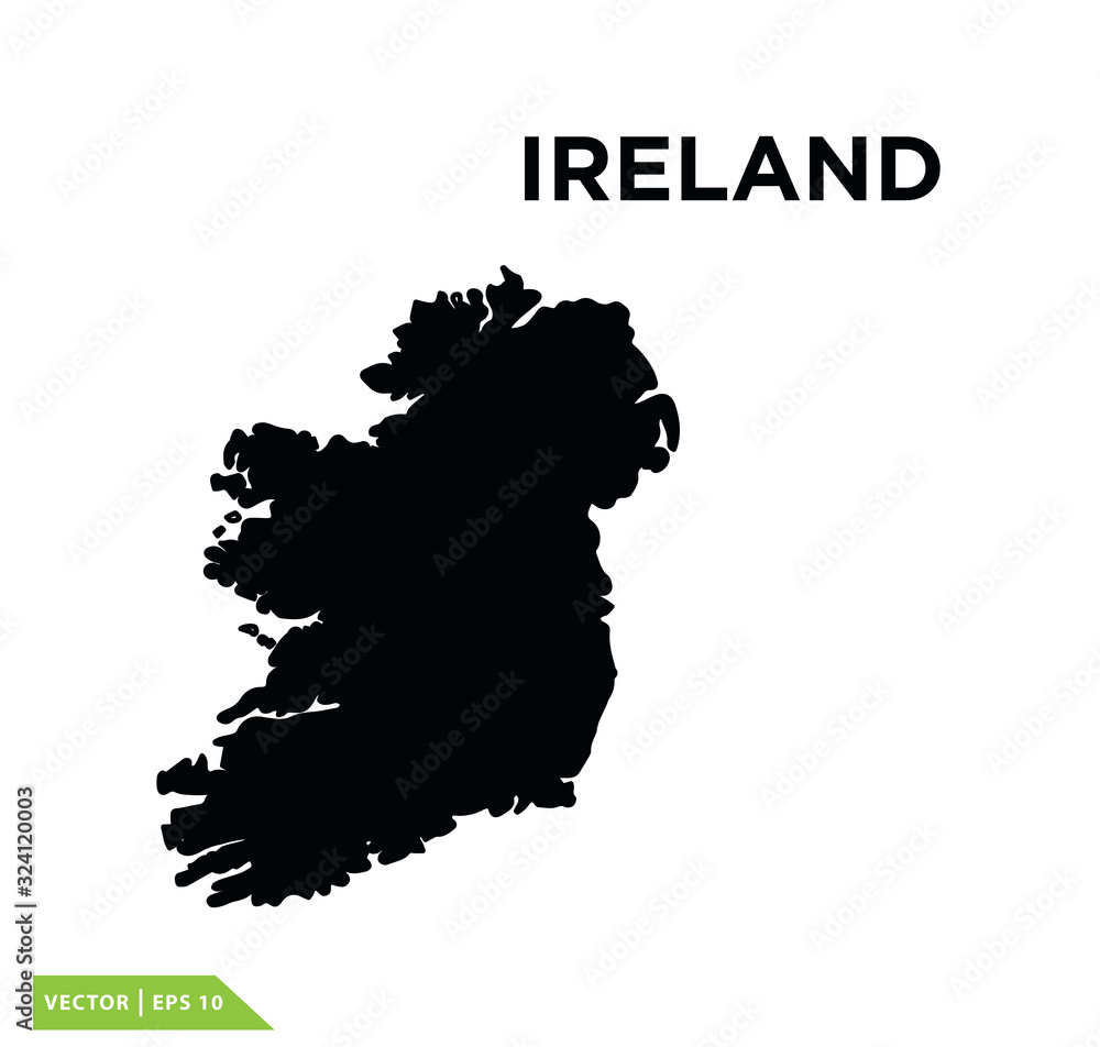 Ireland map icon vector logo design template