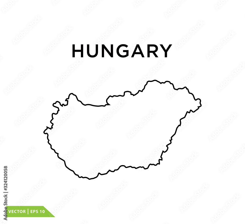Hungary map icon vector logo design template