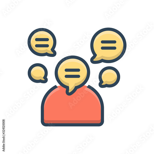 Color illustration icon for talkative 