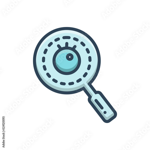 Color illustration icon for observant 