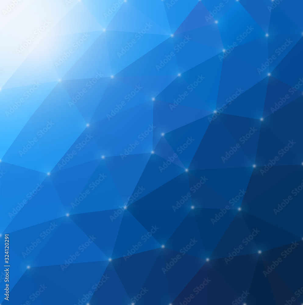 Obraz premium Blue background abstract Polygonal ( Low-Poly )Triangular Modern Geometric. Style With Gradient.