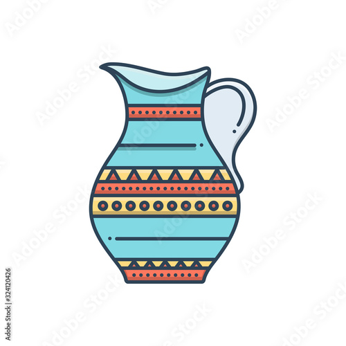 Color illustration icon for antique 