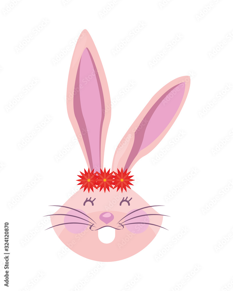 cute rabbit easter with floral crown cute rabbit easter with floral crown