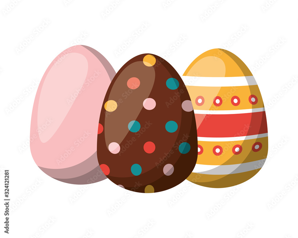three easter eggs painted icon three easter eggs painted icon