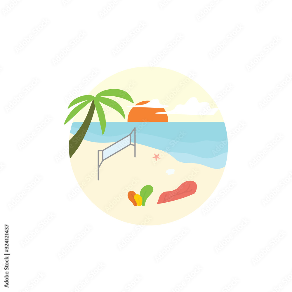 volley beach vector illustration