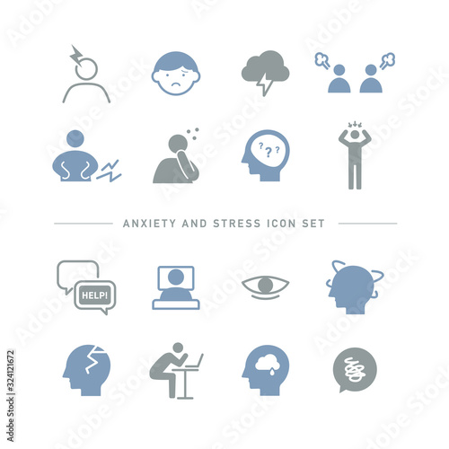 ANXIETY AND STRESS ICON SET