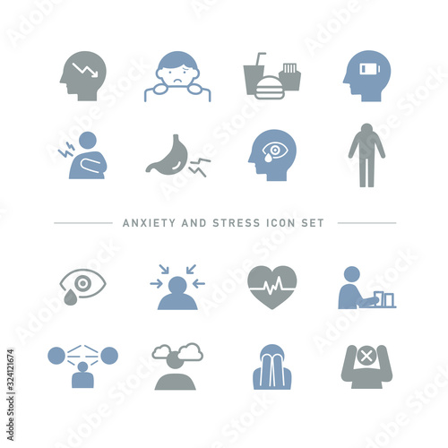 ANXIETY AND STRESS ICON SET