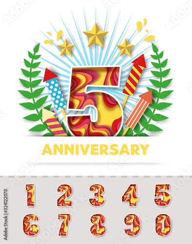 Anniversary celebration invitation greeting card vector template