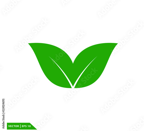 Free Download Leaf green ecology icon vector logo template - GFXLoad