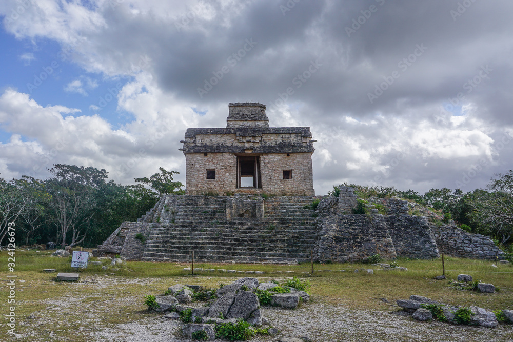 Dzibilchaltun, Yucatan, Mexico: the Temple of the Seven Dolls, named for the effigies found at the site when the temple was discovered by archaeologists in the 1950s.