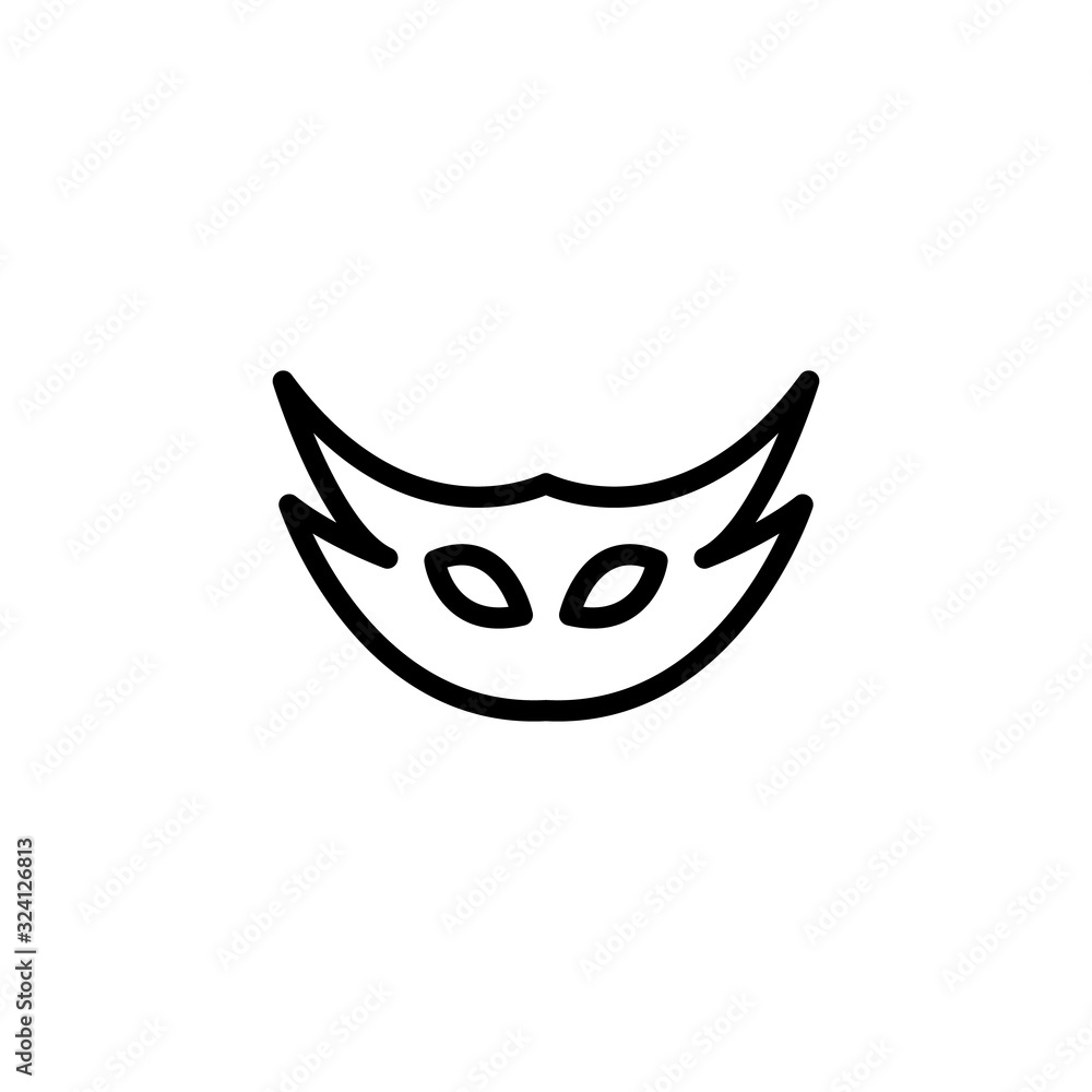 Carnival mask line icon, outline vector sign, linear style pictogram isolated on white. Masquerade symbol, logo illustration. Editable stroke on white background Carnival mask line icon, outline vector sign, linear style pictogram isolated on white. Masquerade symbol, logo illustration. Editable stroke on white background