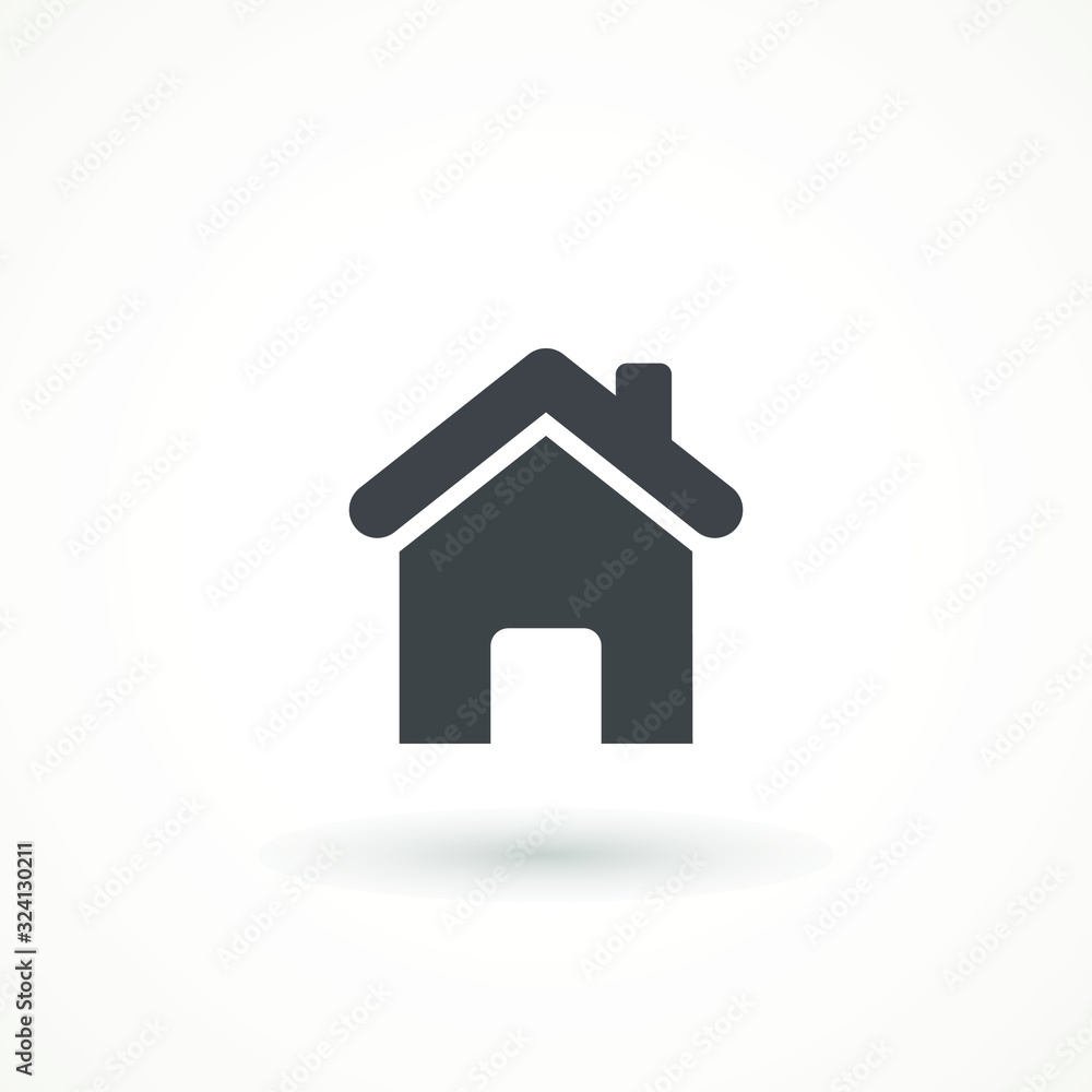 House icon with door, flat design vector Home icon House icon with door, flat design vector Home icon