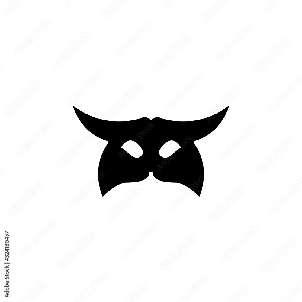 Fototapeta premium Carnival mask glyph icon, thin line vector sign, linear style pictogram isolated on white. Masquerade symbol, logo illustration. Editable stroke on white background