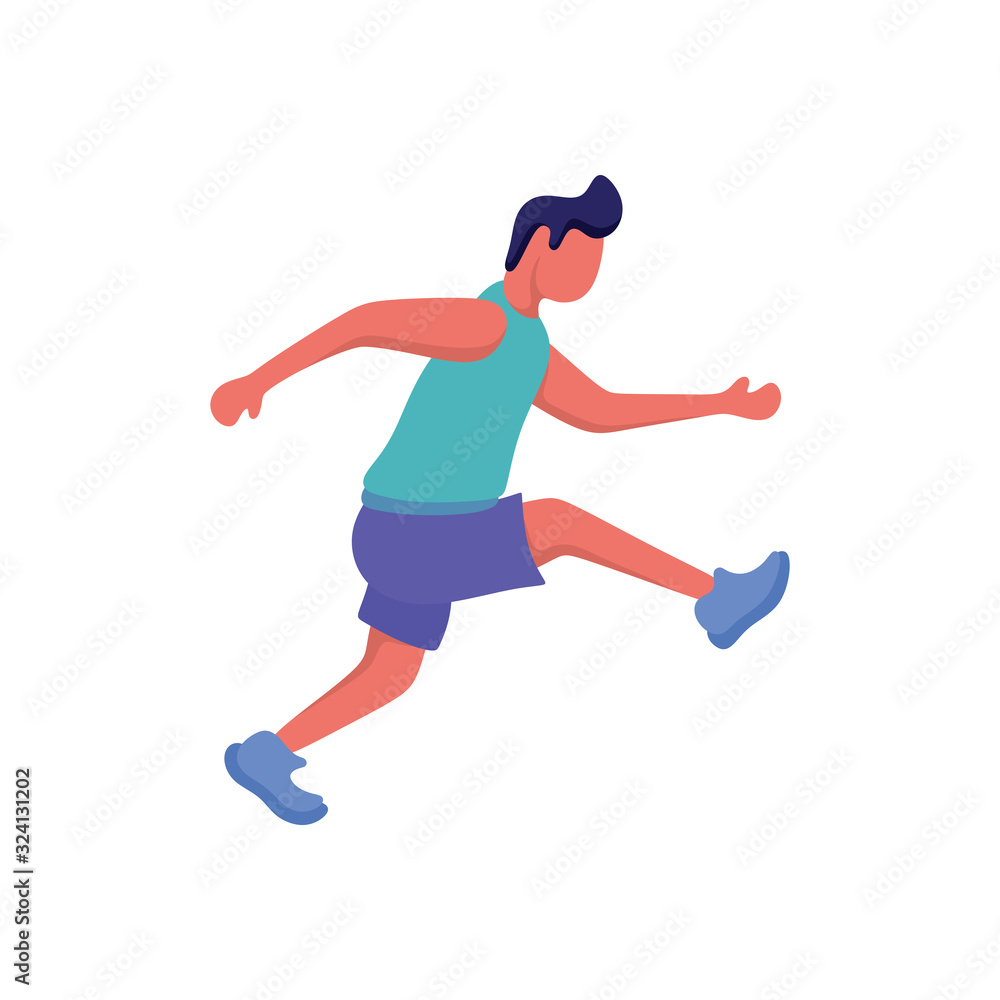 Marathon, Jogging, Run Flat Illustration Vector