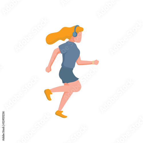 Marathon, Jogging, Run Flat Illustration Vector