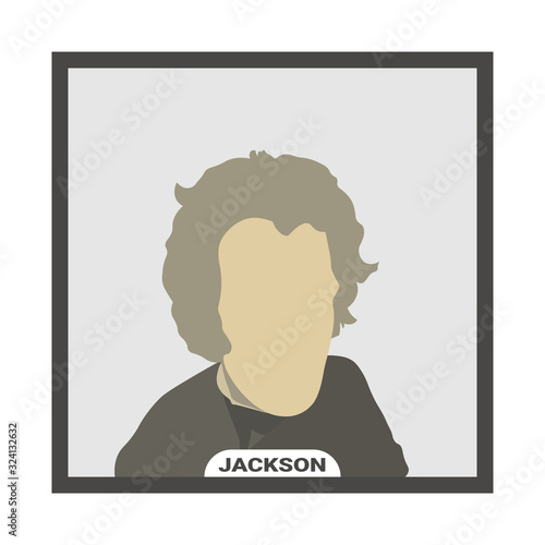 Andrew Jackson, President of the United States of America. Stylized vector portrait on white background