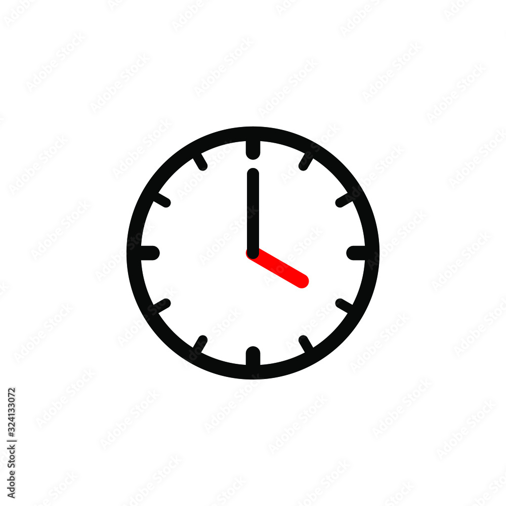 Clock icon in trendy flat style isolated on background. Clock icon page symbol for your web site design Clock icon logo, app, UI. Vector illustration. EPS10 Clock icon in trendy flat style isolated on background. Clock icon page symbol for your web site design Clock icon logo, app, UI. Vector illustration. EPS10