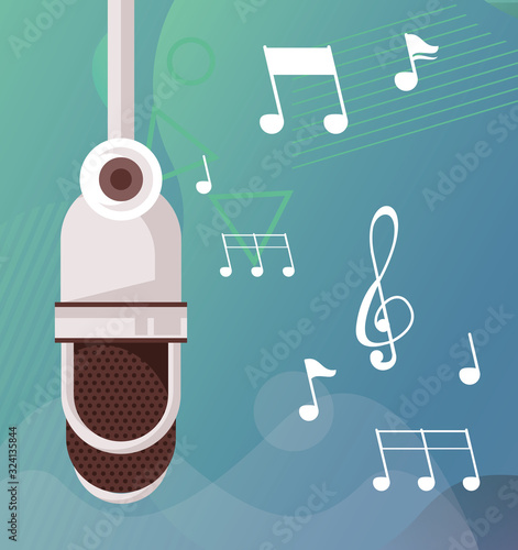 radio microphone retro hanging icon