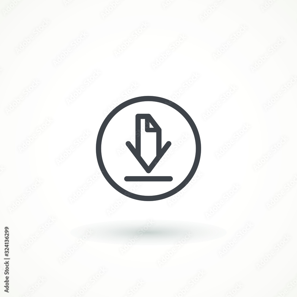 Download line vector icon, Editable strok. outline install symbol. Download icon. Upload button. Load symbol. Modern, simple flat vector illustration Download line vector icon, Editable strok. outline install symbol. Download icon. Upload button. Load symbol. Modern, simple flat vector illustration