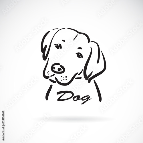Vector of a dog head design on white background. Animals. Pet. Dog head logo or icon. Easy editable layered vector illustration.