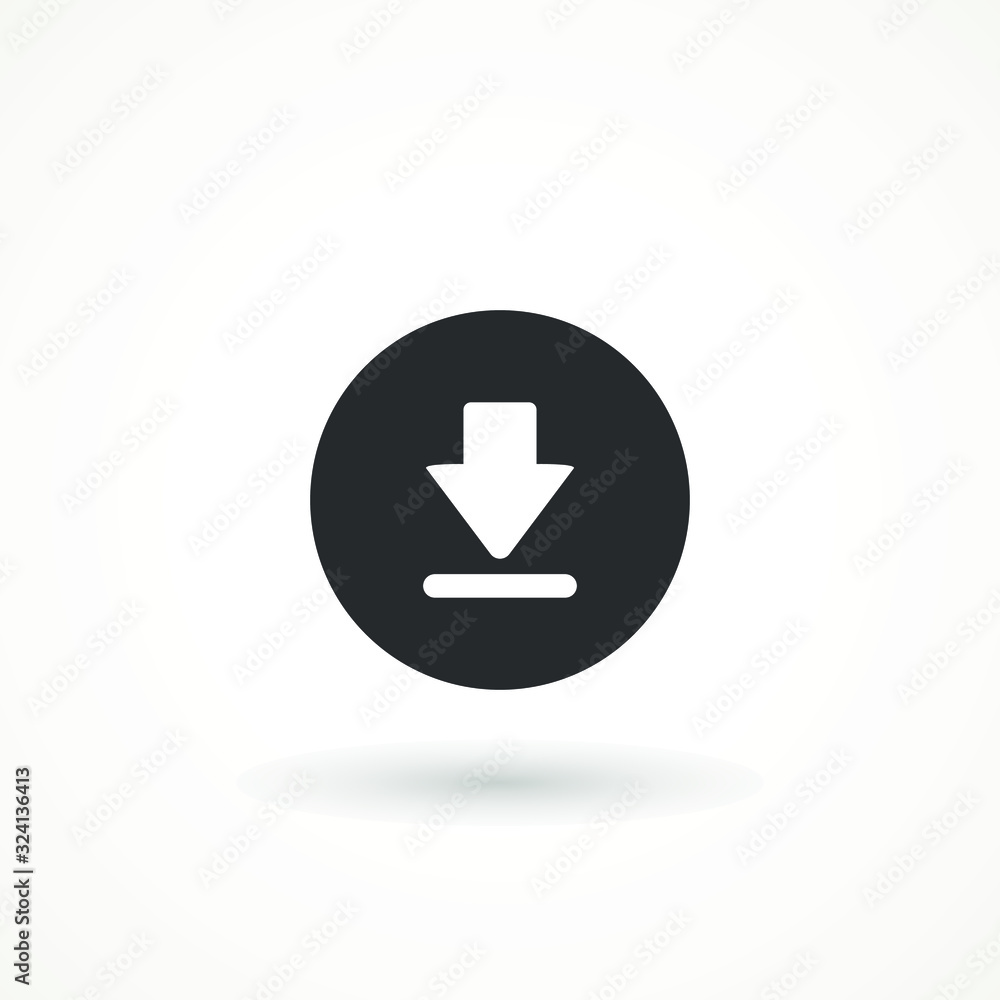 Download flat vector icon. install symbol. Download icon. Upload button. Load symbol. Modern, simple flat vector illustration Download flat vector icon. install symbol. Download icon. Upload button. Load symbol. Modern, simple flat vector illustration