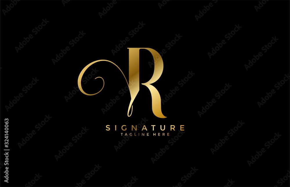 Fototapeta premium professional monogram signature letter R logotype