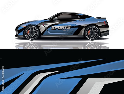 sport car decal wrap design vector