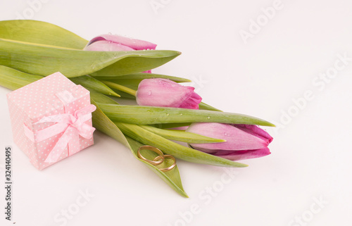 bouquet of tulips isolated on white