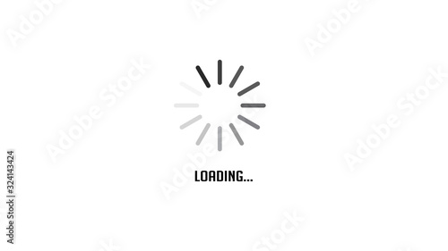 Isolated loading icon on black background