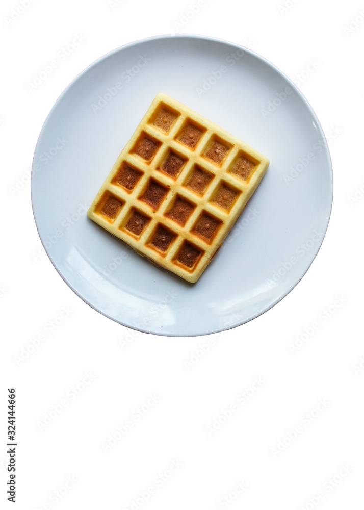 Belgian waffles (delicious sweet dish, dessert snack) menu concept. background. top view. copy space Belgian waffles (delicious sweet dish, dessert snack) menu concept. background. top view. copy space