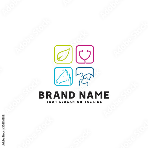 Horse design dog cat animal health clinic vector