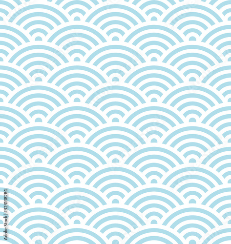 Blue ocean wave Background pattern seamless tiles. Use for design.  © Bird's
