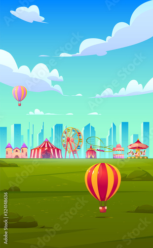 Smartphone background theme with carnival funfair
