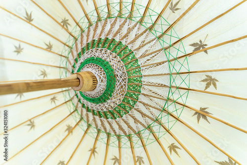 Fototapeta Naklejka Na Ścianę i Meble -  asian umbrella detail handmade decorated close up