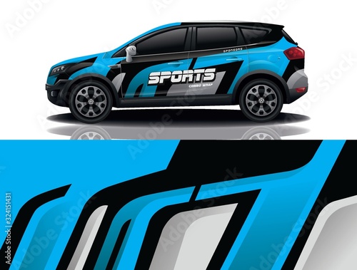 sport car decal wrap design vector