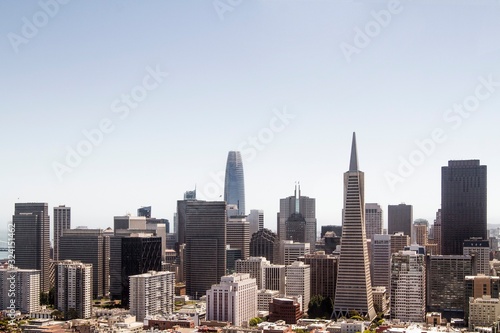 Beautiful view of San Francisco skyline at daytime  California  USA