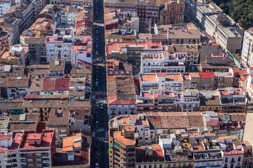 Canvas Print Vista aérea de la ciudad de Valencia donde se ven los edificios habituales de co