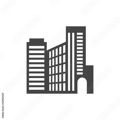 Big city vector icon on white backgroud