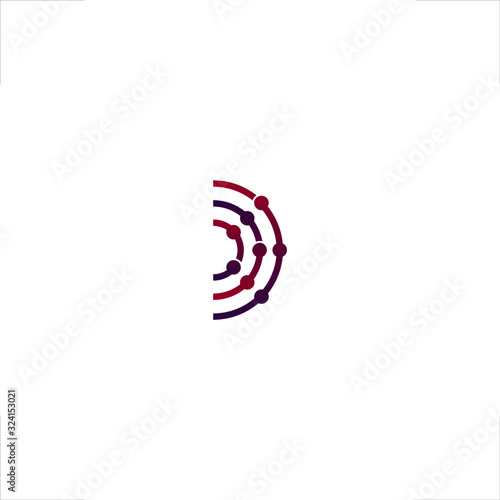 D letter logo space orbit science design