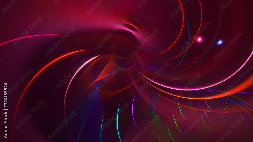 3D rendering abstract red fractal light background 3D rendering abstract red fractal light background