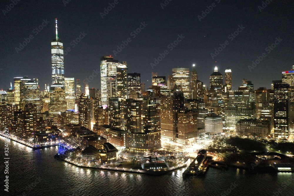 Obraz premium Singapur panoramę nocą